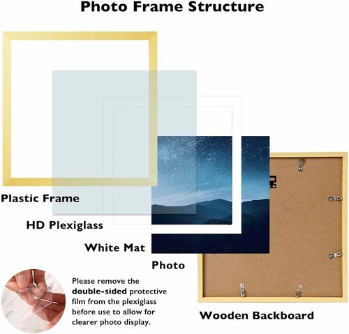 JCJMY Gold Picture Frame - 12x12 with 10x10 Mat for Diamond Art & Photos | Wall Hanging Design