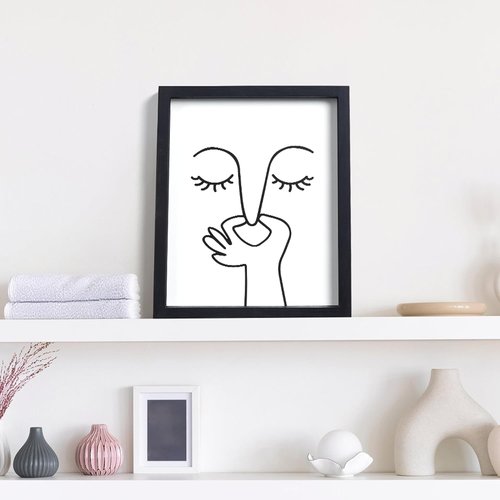 HKBS Framed Black and White Bathroom Wall Art - Stylish Toilet Decor | 10"x8" for Home & Apartment