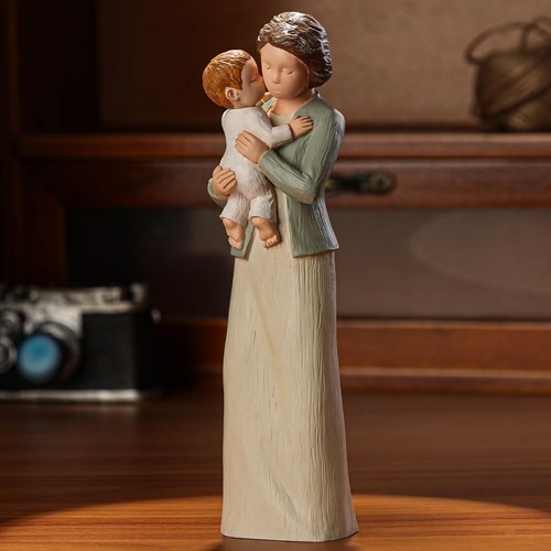 Hensonever Grandma Figurines - Hand-Painted Grandmother and Grandchild Sculptures | Perfect Birthday Gift
