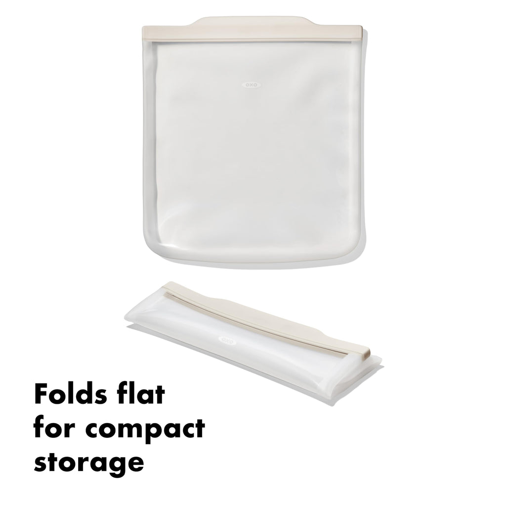 OXO Good Grips Silicone Reusable Bag – Gallon Bag (128 oz) - Oat