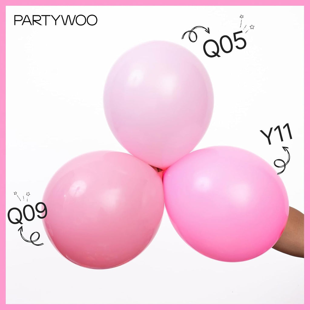 PartyWoo Baby Pink Balloons - 50pcs 12 Inch Pastel Balloons for Girl Baby Showers & Parties
