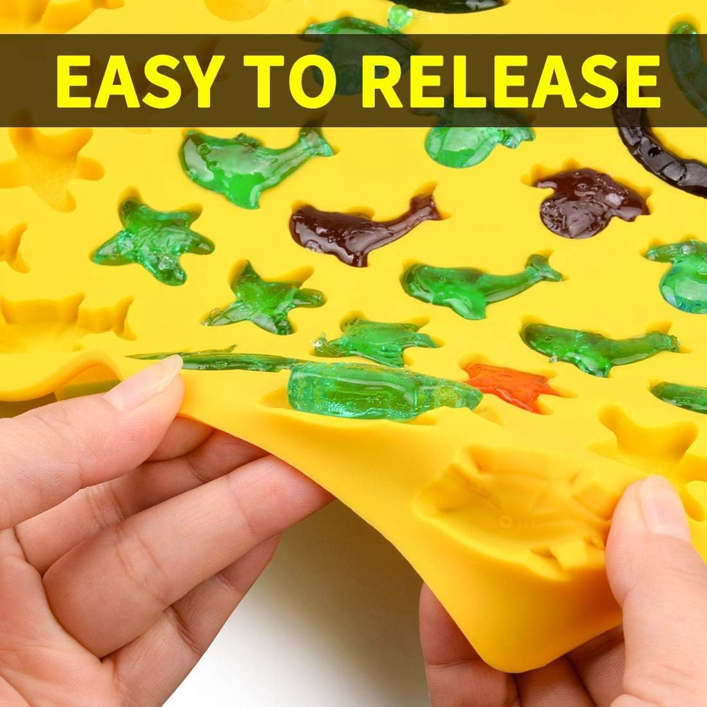 Silicone Gummy Molds by [Brand Name] - Fun Ocean Shapes Including Worms, Starfish, Dolphins & More | Pack of 3