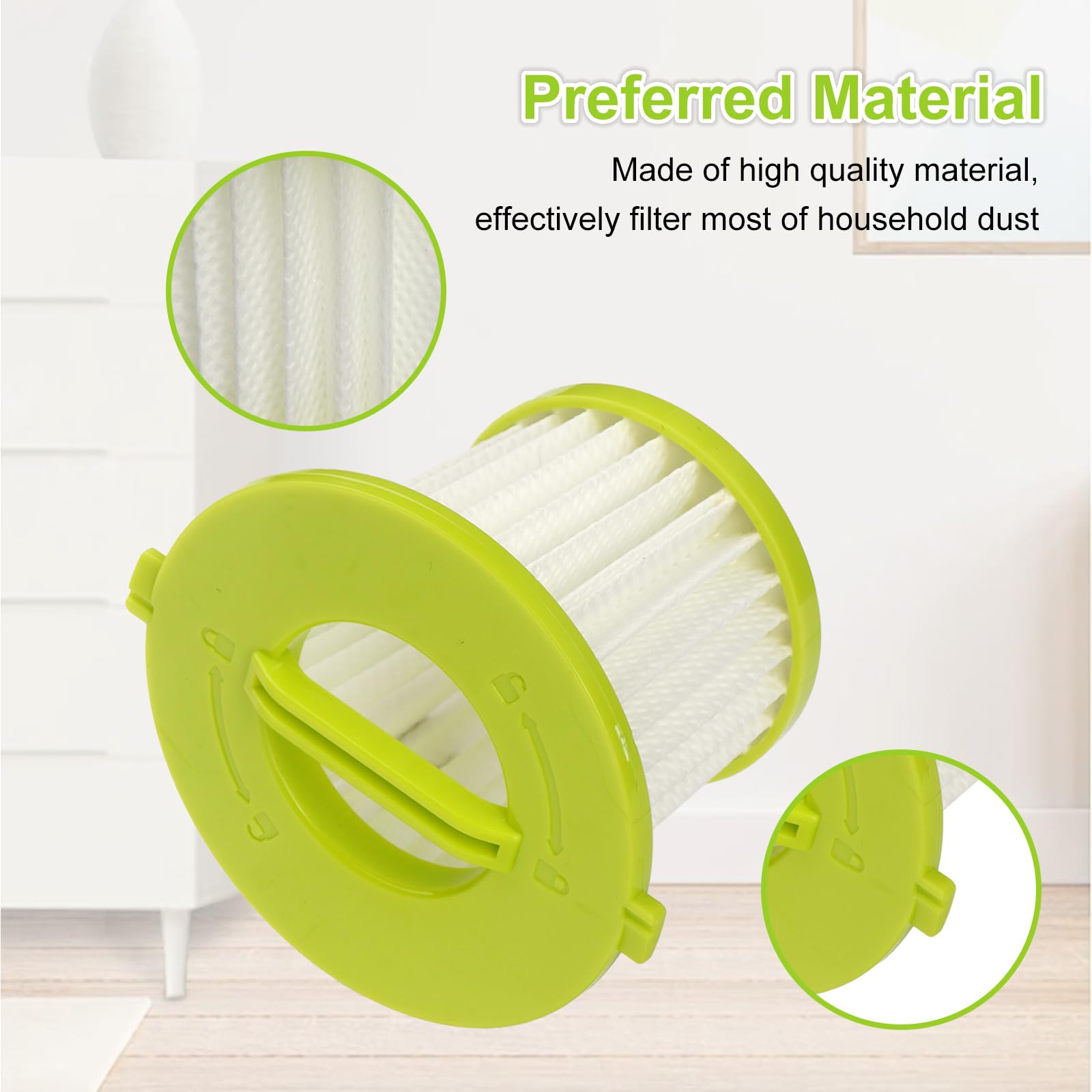 Replacement Filter Compatible with Ryobi ONE+ 18V Handheld Vacuum Models PCL700 PCL704 PCL705 Part # A32F05N A32HF00 Reusable Filter Set (4 Pack)