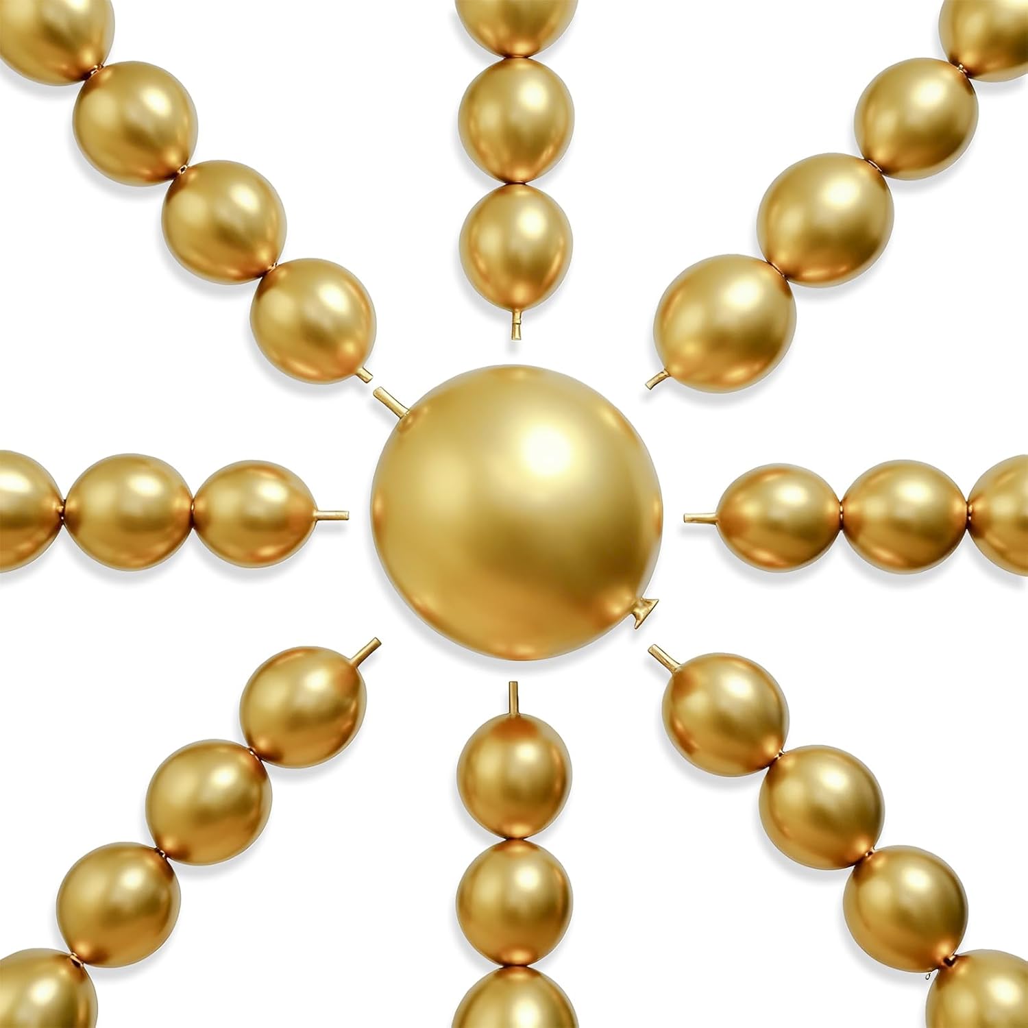 PartyWoo Metallic Gold Linking Balloons - 100pcs 6 Inch Decorative Balloons for Events & Celebrations