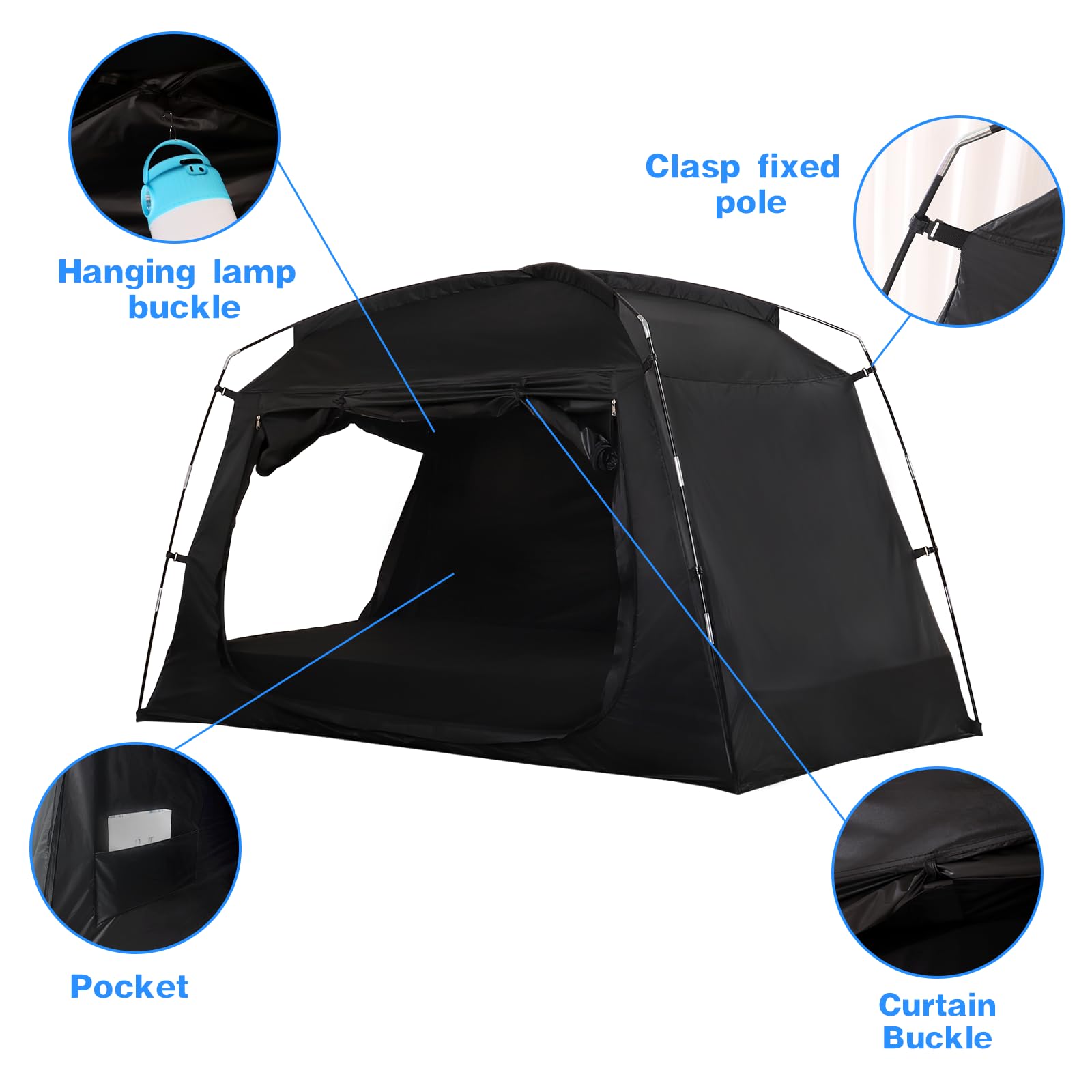 Sensory Bed Tent for Kids Indoor Privacy Space Sleeping Canopy for Floor or Twin Size Bed Black-Out Dream Play Tent for Children - Calm Down Corner Helps Kid Relax