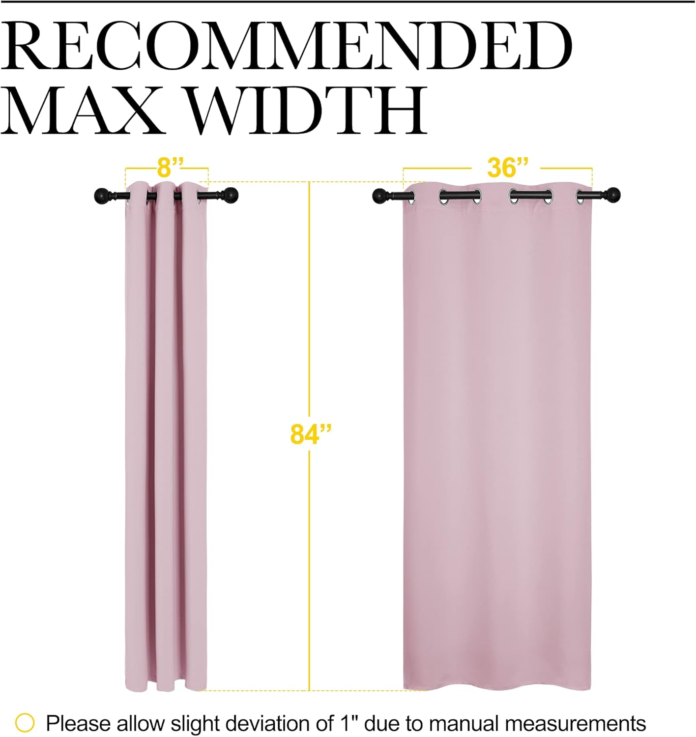 NICETOWN Blackout Curtains - Thermal Insulated Grommet Drapes for Nursery | Baby Pink, 42 x 84 Inches