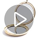 Gold Compact Mirror for Purse - 1X/2X Travel Makeup Pocket Mirror