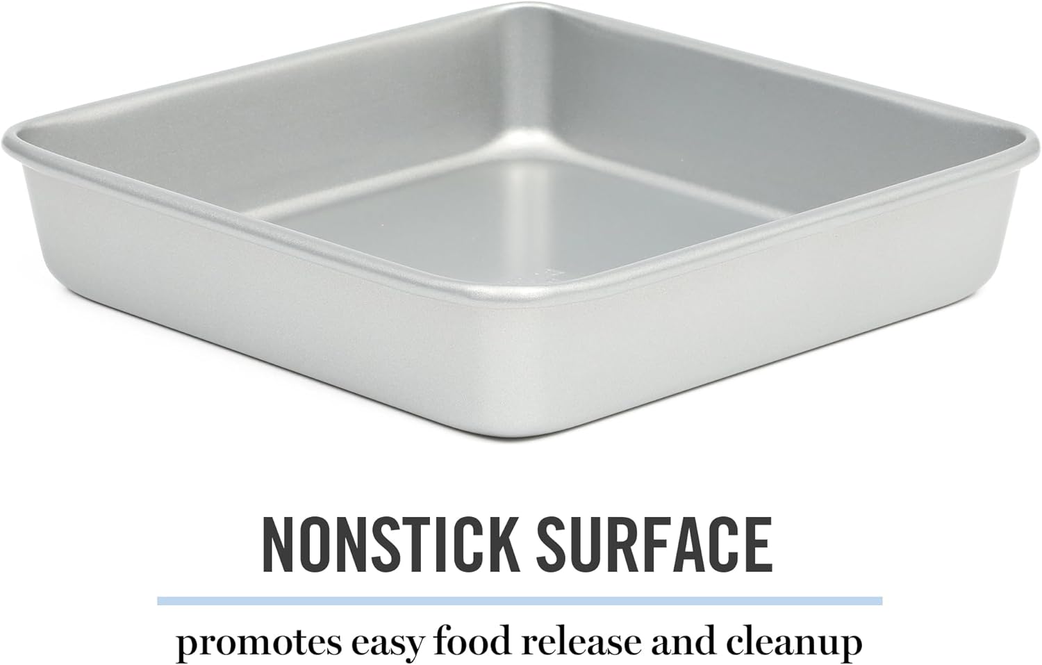 Martha Stewart Gallen 9-Inch Square Nonstick Cake Pan - Durable Carbon Steel Bakeware for Desserts