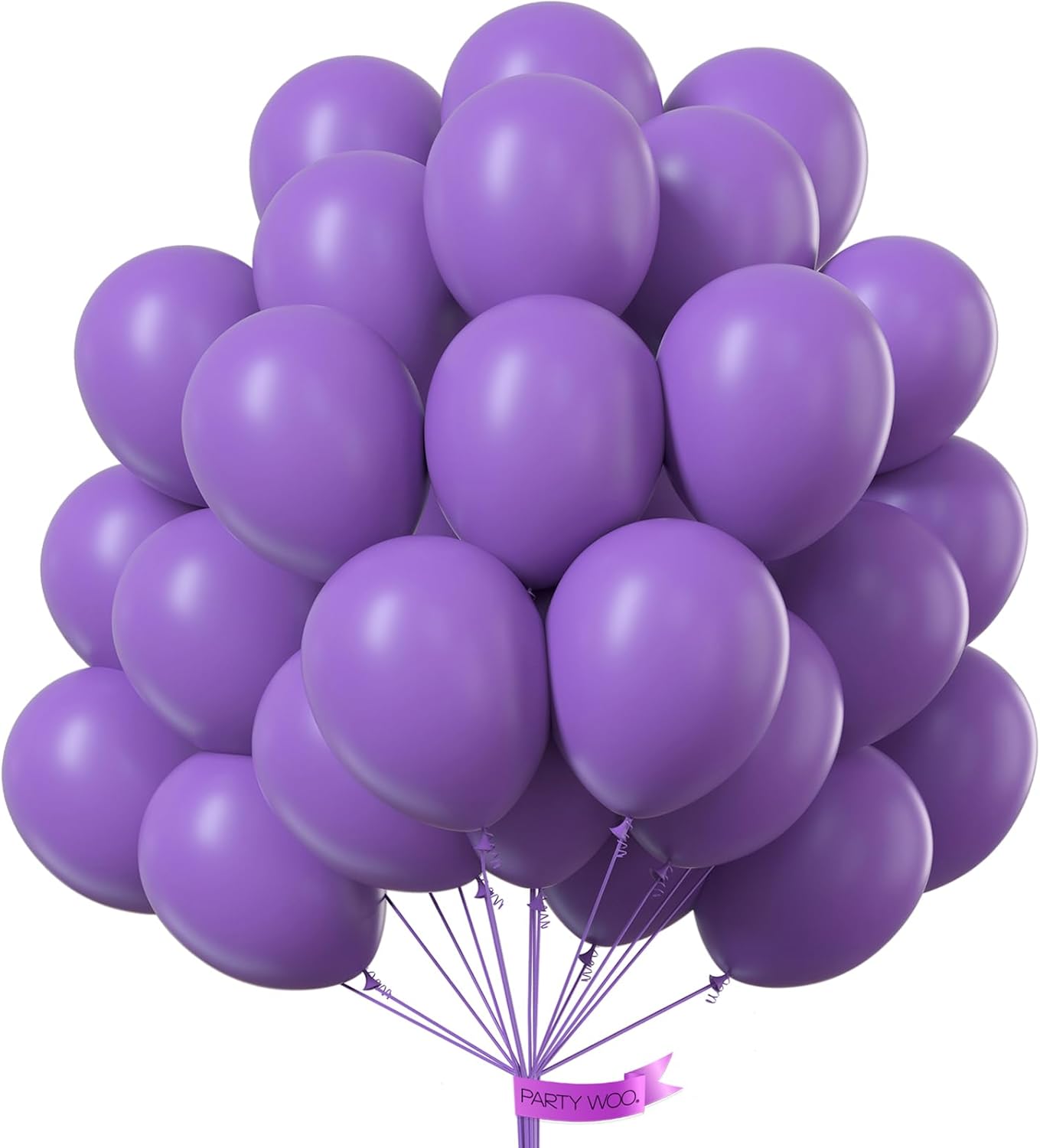 PartyWoo Purple Balloons - 100 Pcs 10-Inch Light Pastel Lavender Latex Helium Balloons for Celebrations