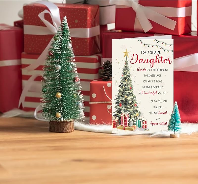 Funny Christmas Card for Daughter - Merry Xmas Greeting Card
