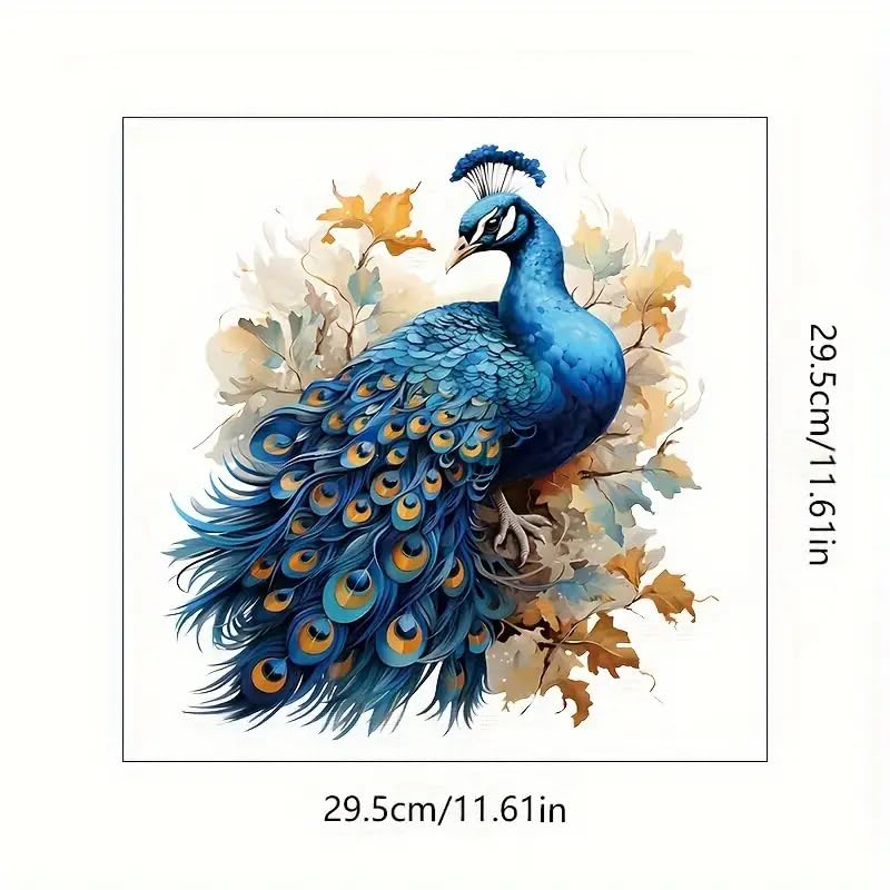 Peacock Blue Floral Toilet Seat Decal - Self-Adhesive Bathroom Sticker