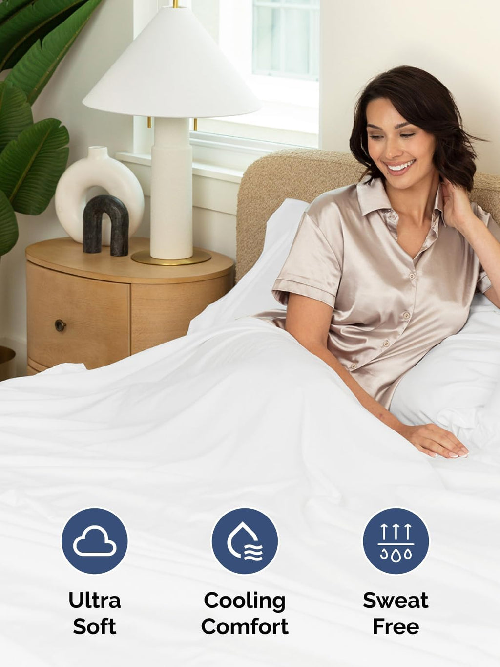 Skiennix Extra Deep Queen Sheet Set - 6 Piece Breathable Cooling Bedding - Soft, Wrinkle-Free White