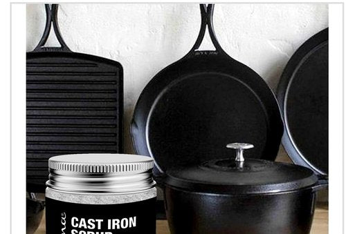 Culina Cast Iron Cleaning & Restoring Scrub | Removes Rust Without Scratching & Care Before Cleaning, Washing & Seasoning | 100% Natural | for Cast Iron Skillets, Pans & Cookware