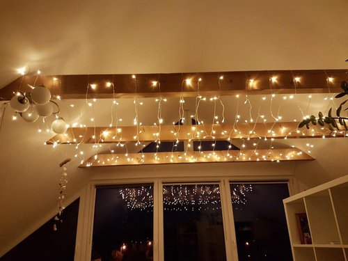 Lighting EVER LED Curtain Lights - 18 Hang Down String Lights | 10x10 ft Twinkle Fairy Lights for Bedroom & Wedding Decor