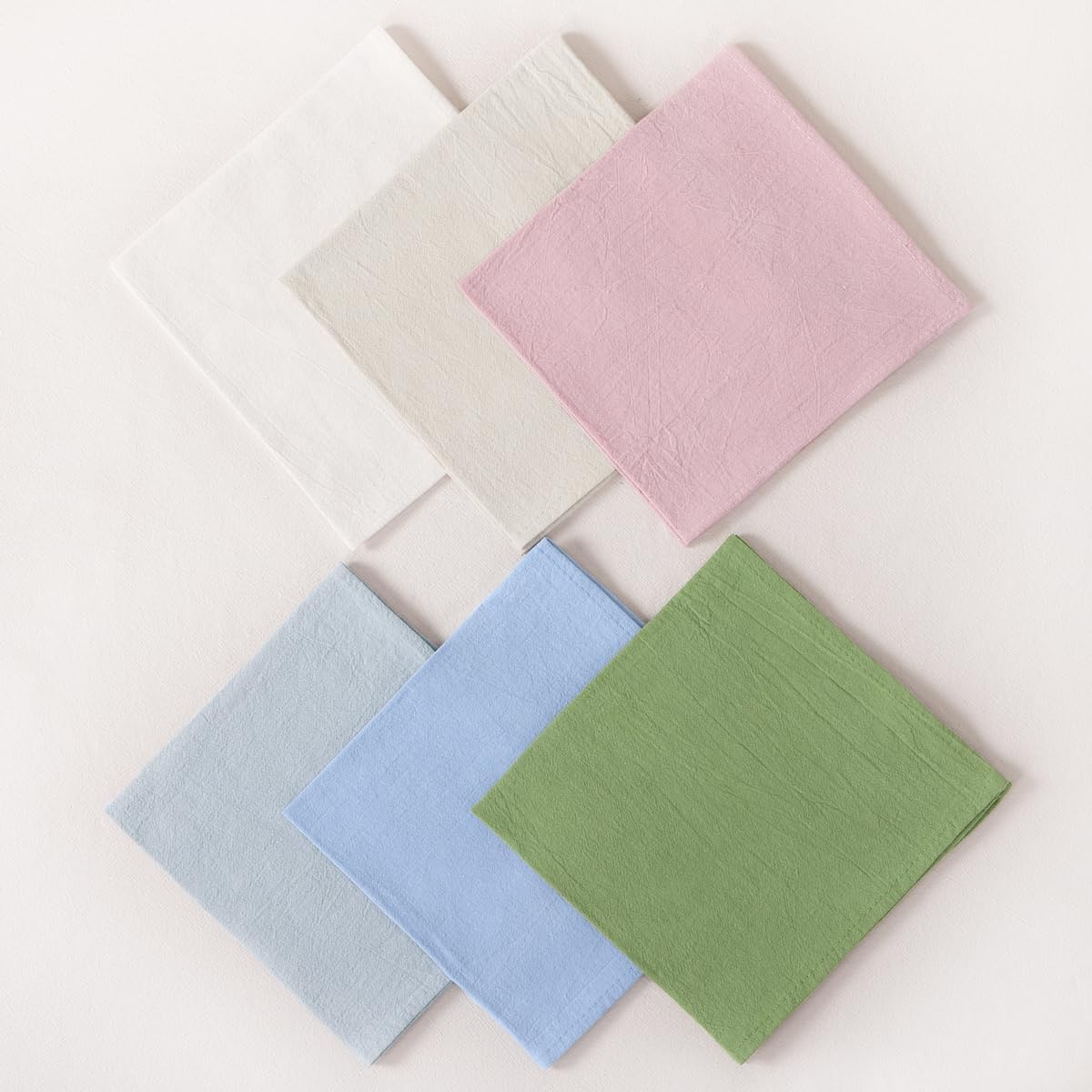 Socomi Cloth Napkins - Pink Linen Cotton Set of 6 | Washable & Reusable 17"x17" for Thanksgiving & Events