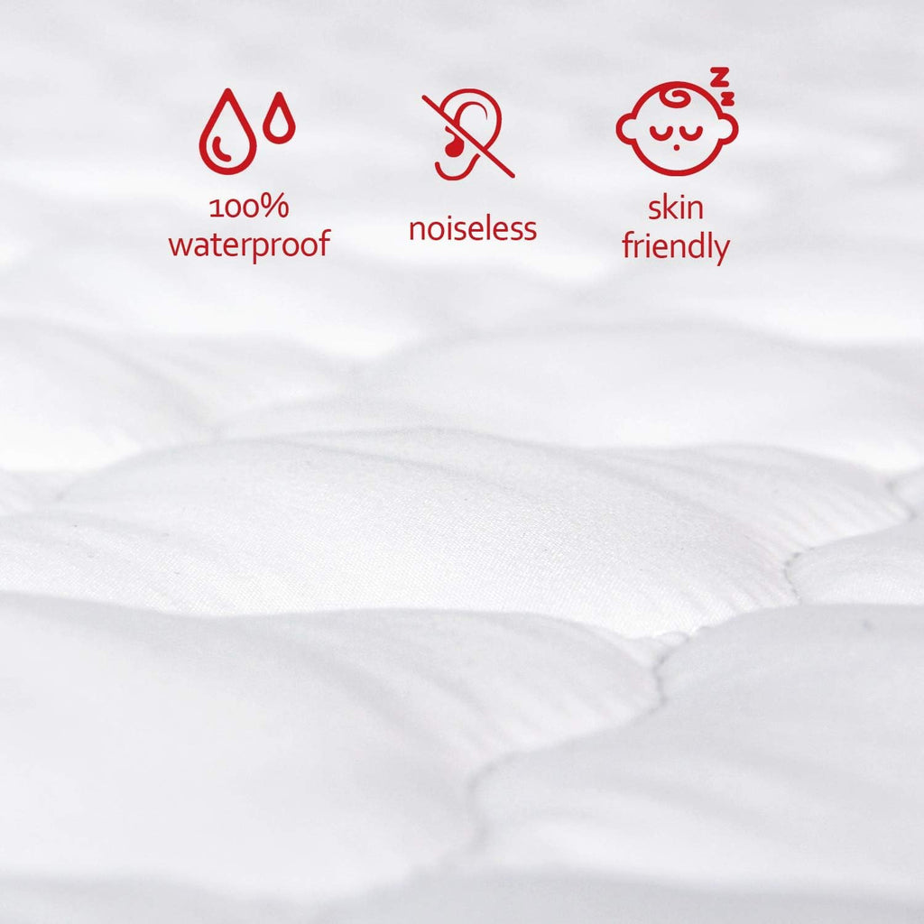 Skiennix Waterproof Crib Mattress Protector - Soft Cotton Fabric for Toddler Mattresses | Ideal for Boys & Girls