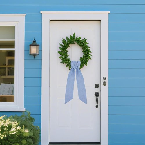 Blue Wreath Sash by [Brand Name] - 2 Pcs 60-Inch Rustic Sashes for Farmhouse Home Decor