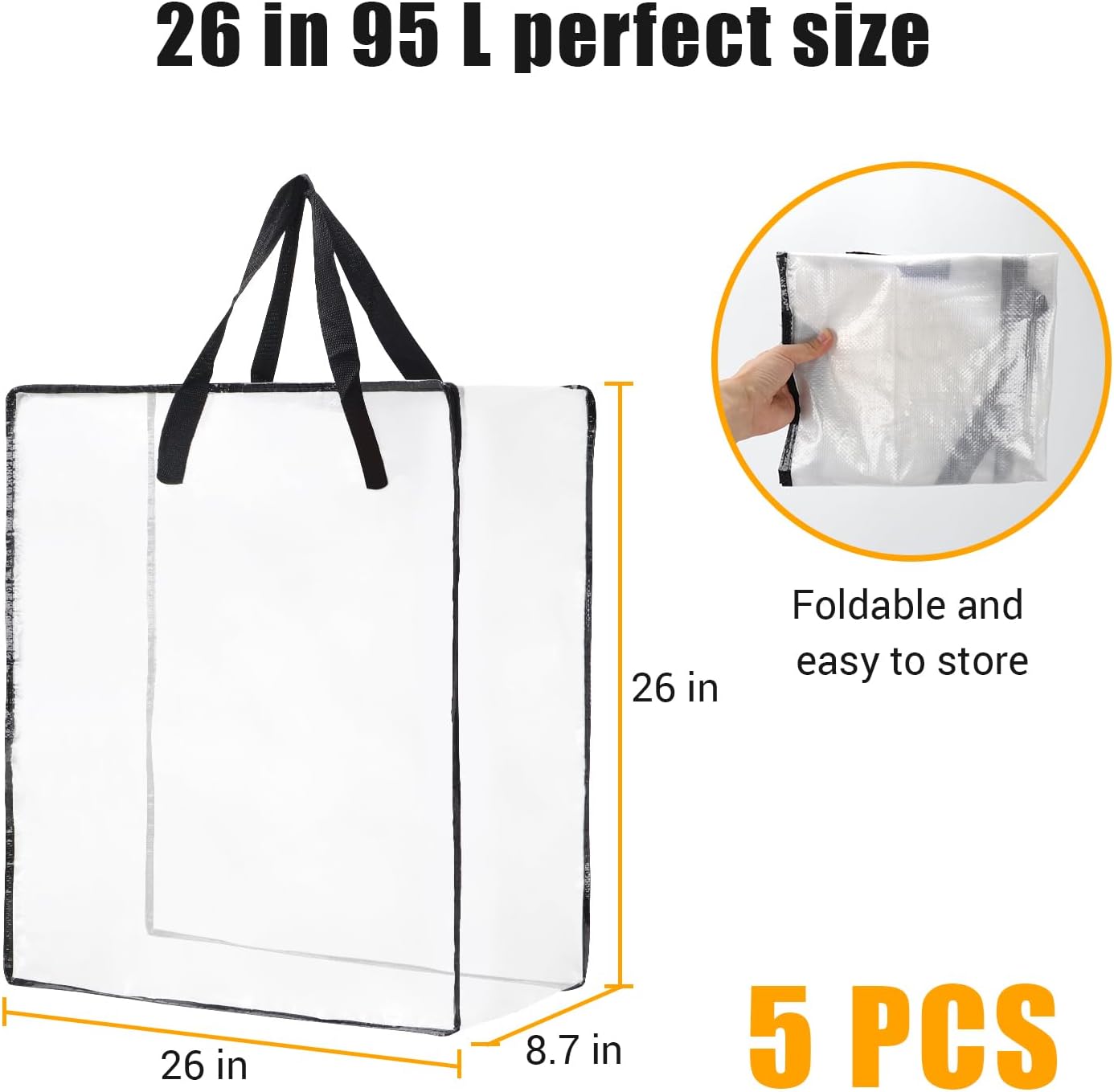 Skiennix Wreath Storage Bag - 5-Pack 26-Inch Container for Seasonal Decor & Bedding Storage