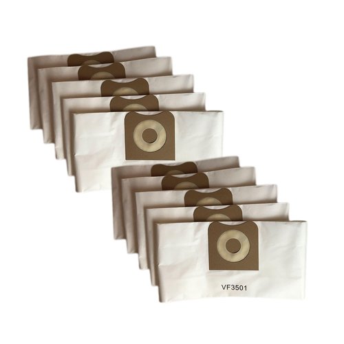 Crucial Vacuum 10 Replacement Allergen Bags Part # VF3501 - Compatible with RIDGID Models WD40500, WD40700, WD40501, WD45500, WD45220-3 - 4.5 Gallon Bag for Vacuums - 11.2" X 7.9" X 2" (10 Pack)