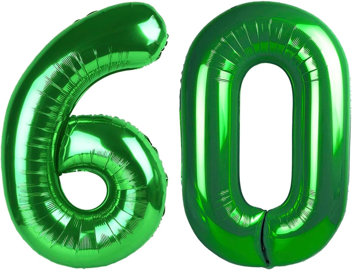 Regine Switzerland Giant 40-Inch Dark Green Number 60 Balloon - Perfect for 60th Birthday Party Decorations