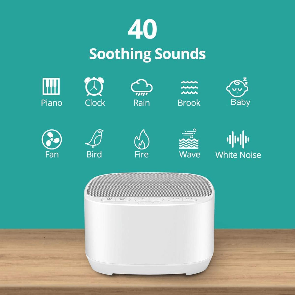 Magicteam White Noise Machine - 40 Soothing Sounds, Memory Function & Sleep Timer | Ideal for Babies, Kids & Adults