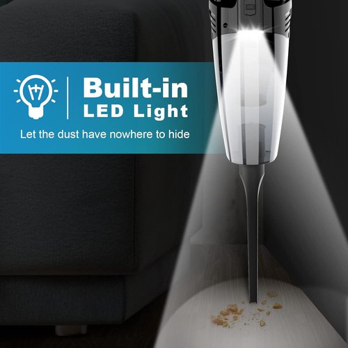 Blestan Handheld Vacuum - Cordless Portable Car Vacuum with LED Light & High Power Suction | Lightweight Rechargeable for Home & Office, Black