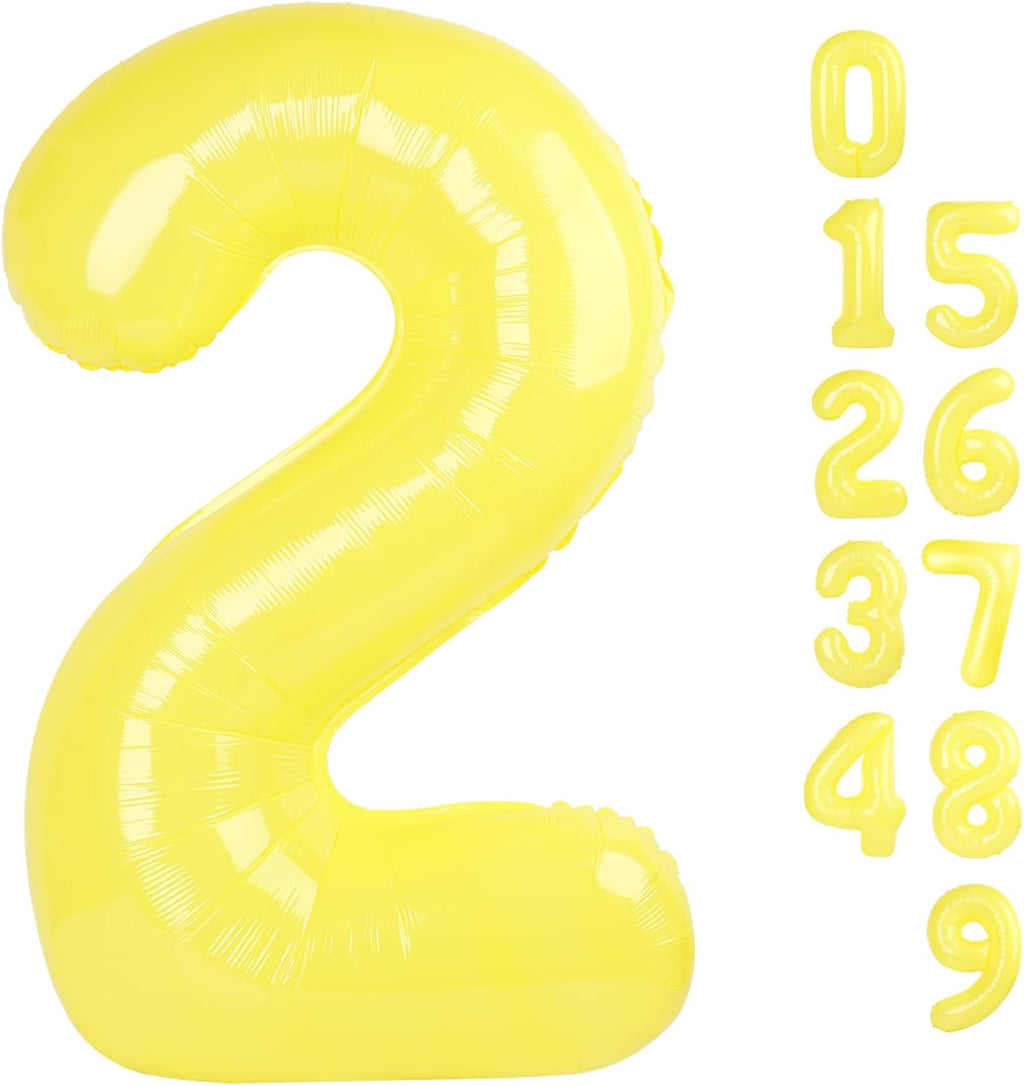 Skiennix 40-Inch Yellow Number Balloons - Perfect for 2nd, 12th, 21st Birthday Celebrations & Events