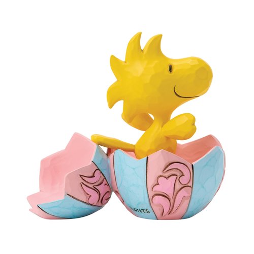 Enesco Peanuts by Jim Shore Woodstock Popping Out of Easter Egg Miniature Figurine, 3.19 Inch, Multicolor