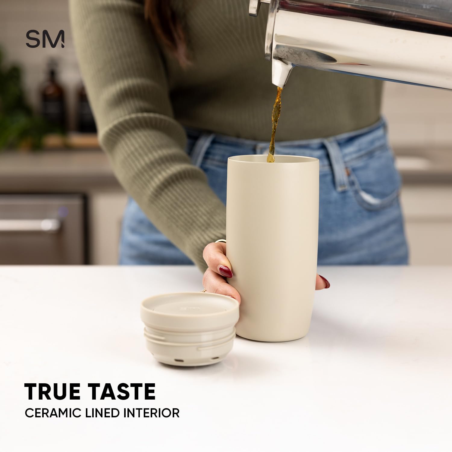 Simple Modern Travel Coffee Mug Tumbler with 360° Lid | Ceramic-Lined Insulated Stainless Steel Cold Brew Iced Coffee Cup | Gifts for Women Men Her Him | Voyager Signature | 16oz | Midnight Black