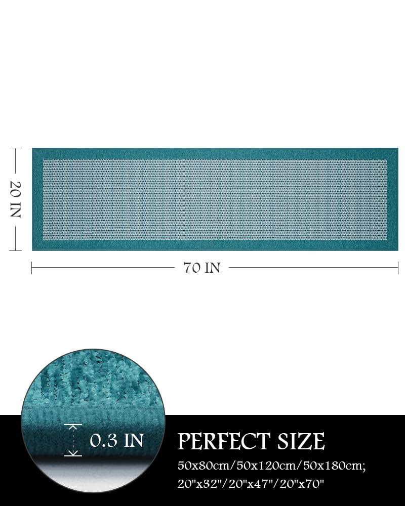 PADOOR Kitchen Mats for Floor, Kitchen Rugs Non Slip Washable, Rubber Backed Kitchen Runner Super Absorbent Long Kitchen Floor Mat Sink Rug, 20"x70" Teal