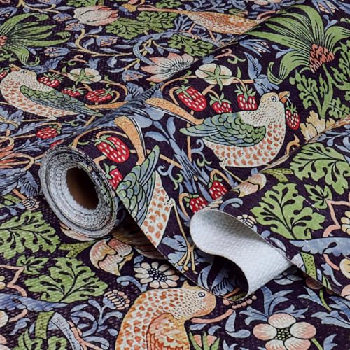 Non-Adhesive Bird Floral Shelf Liner - 12in x 10ft Waterproof