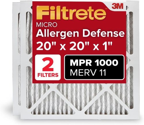 Filtrete 20x20x1 Air Filter - MERV 11 Micro Allergen Defense | 2-Pack Pleated HVAC Filters