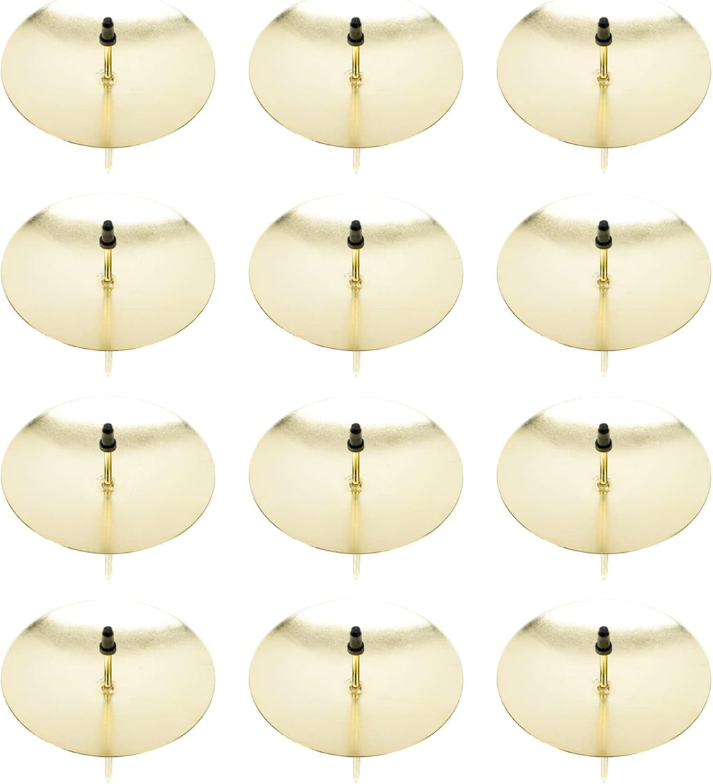 Yardwe Candle Fixators - 12-Pack Metal Candle Holders for Home & Party Decor | 2.55 Inch