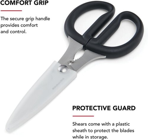 KitchenAid Multipurpose Shear Set - Versatile Scissors with Nutcracker & Bottle Opener | Ergonomic Handles, 2-Piece