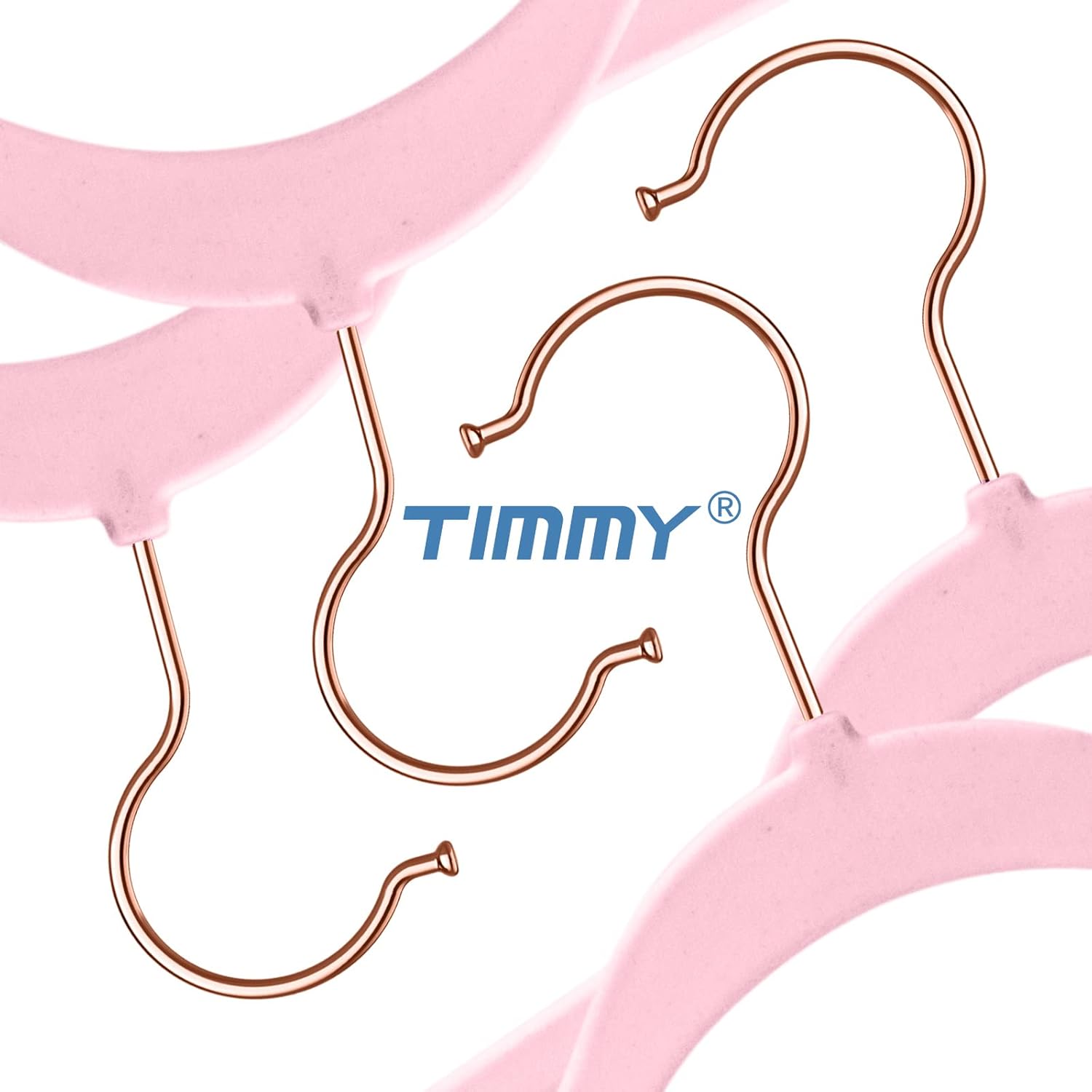 TIMMY Velvet Hangers - 50-Pack Ultra-Thin Space-Saving Suit & Coat Hangers | Heavy-Duty Pink Design