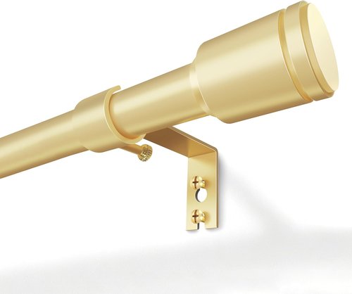 Gold Adjustable Curtain Rods by [Brand Name] - 30-90 Inch for 30-84 Inch Windows | 2 Pack with Brackets