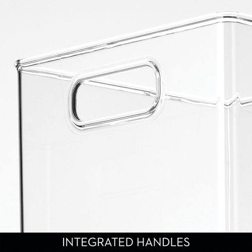 iDesign Fridge Bin with Handles, 2 Small and 2 Medium Bins, 4 Pack, Clear, Made in USA