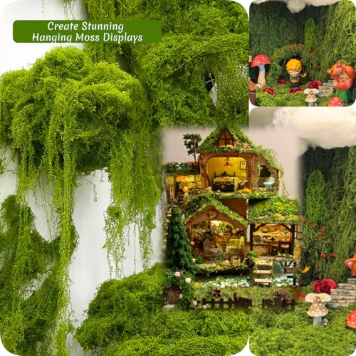 BYHER 7OZ Fake Moss for Indoor Plants & Crafts - Lifelike Greenery