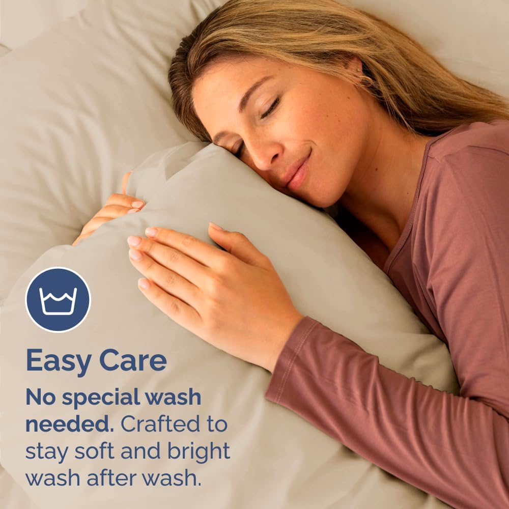 Skiennix Body Pillowcases Set of 4 | Soft & Cozy 20x54 Long Pillow Covers - Breathable & Fade-Free - Machine Washable (Wheat)