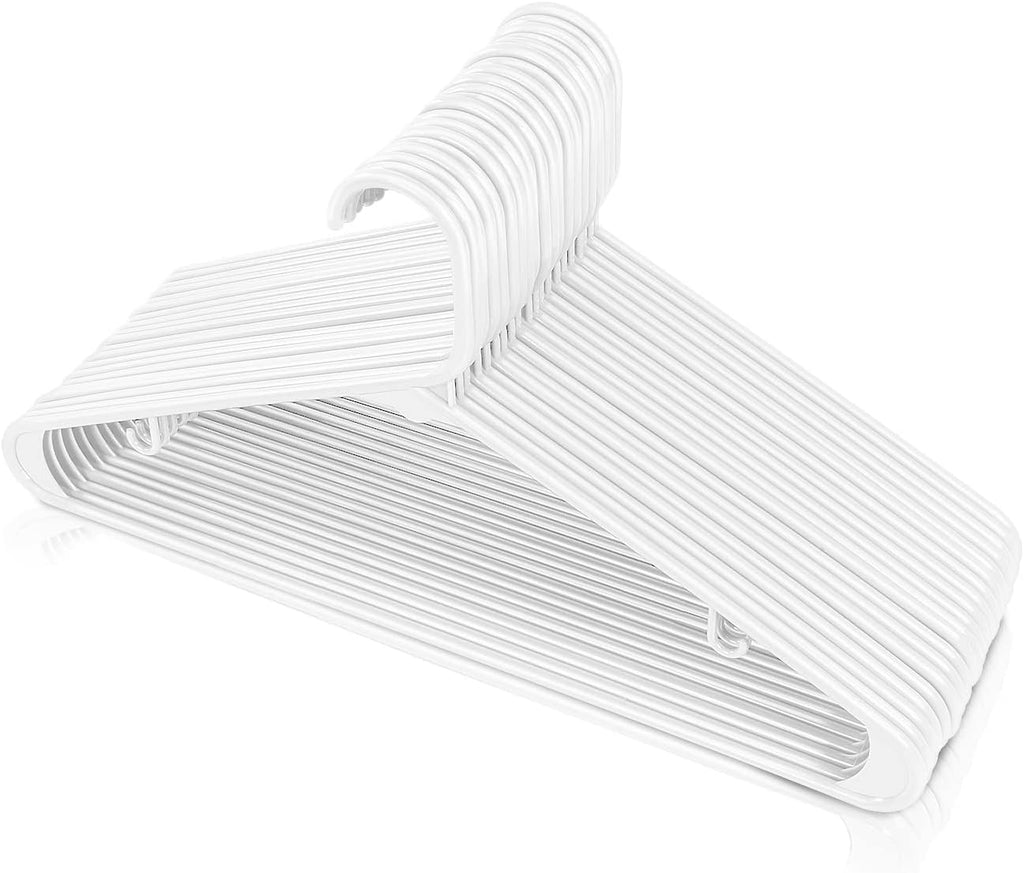 Utopia Home Plastic Hangers - Durable Space-Saving Clothes Organizer - 20 Pack for Shirts, Pants & Coats (White)