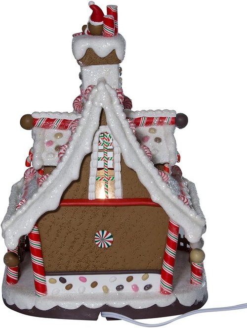 Kurt Adler 12-Inch Lighted Gingerbread House | Festive Holiday Decor for Christmas