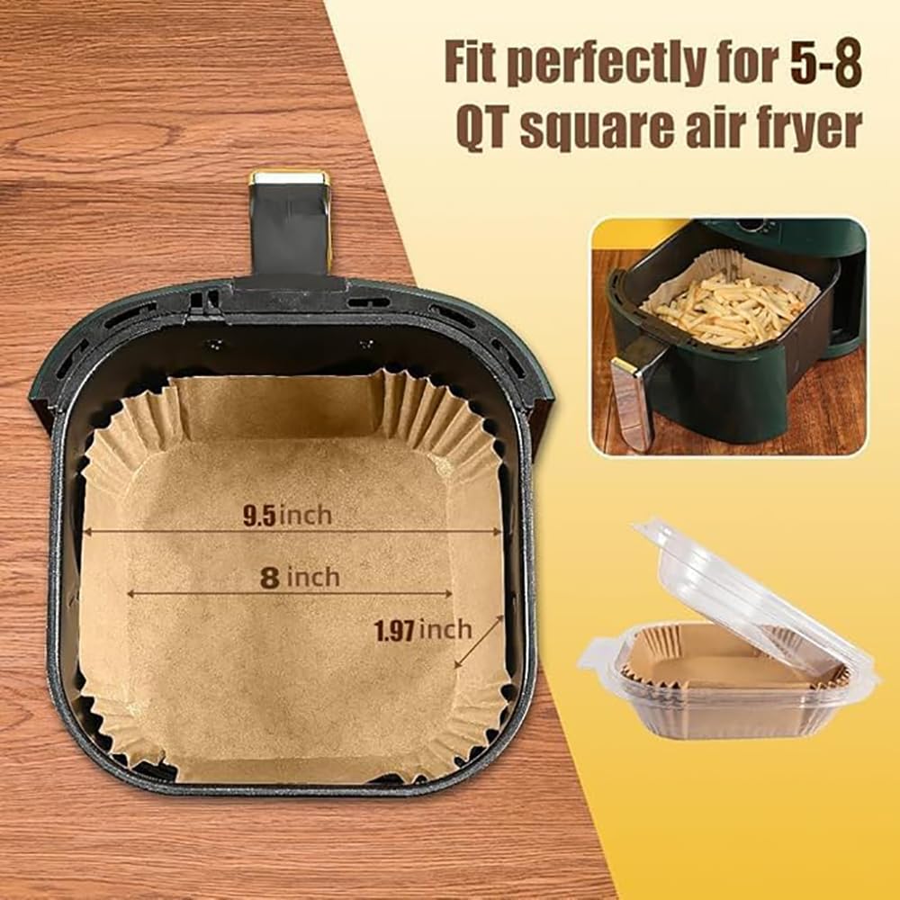 M-bestl 380 Pcs Air Fryer Liners Disposable, Food Grade Parchment Paper Liners,Oil-Proof& Non-Stick, Suitable for Air Fryers, Microwaves, Ovens(8 Inch,380Pcs)