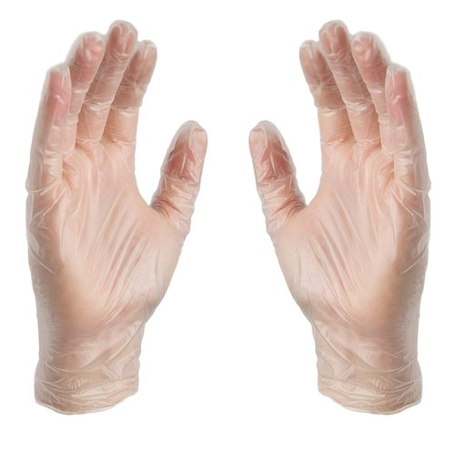 AMMEX Clear Vinyl Disposable Exam/Medical Gloves 3 Mil, Latex/Powder-Free, Food-Safe, Smooth, Non-Sterile Large, Case of 1000