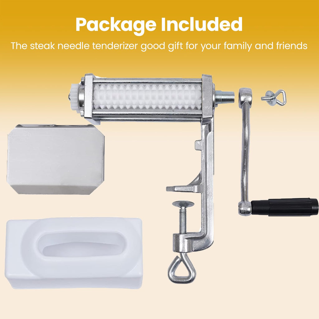 RLOZUI Heavy Duty Manual Meat Tenderizer Cuber Tool Steak Flatten Cuber Rolling Meat Poultry Tenderizer Machine Clamp on Meat Tenderizer Kitchen Tool