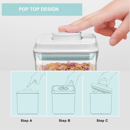 Cozey Daily Airtight Food Storage Container Pop Containers With Lids, Bpa Free for Spaghetti Cereal Flour Rice Kitchen Organizer (rectangle 520ml / 0.52qt)