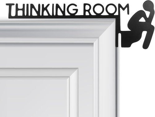 LLOUSSAK Humorous Metal Toilet Sign - Funny Bathroom Wall Art | Black Iron Restroom Decor, 11.8x3.94 Inches