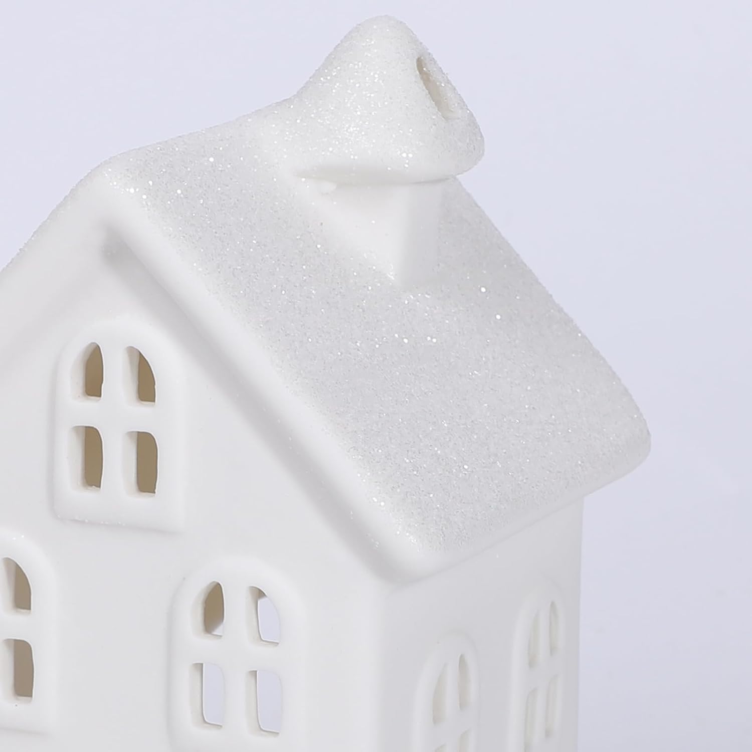 Regine Switzerland Christmas Village Set - 9 Pcs Lighted Ceramic Houses & Trees | Winter White Decor