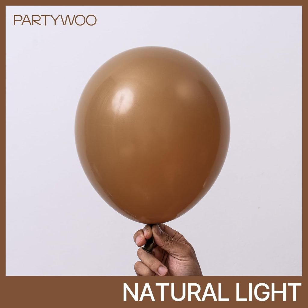 PartyWoo Brown Balloons - 50 Pcs 12 Inch Latex Helium Balloons for Baby Shower & Birthday Decor