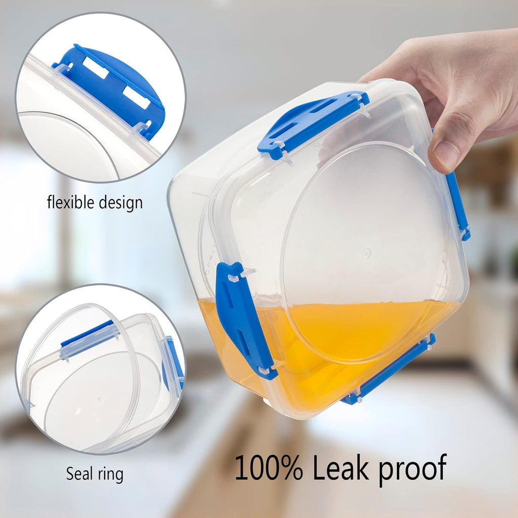 Skiennix 4 PCS Sandwich Containers - 100% Airtight, BPA-Free & Microwave Safe | Upgraded Snaps, 2 Heightened & 2 Standard