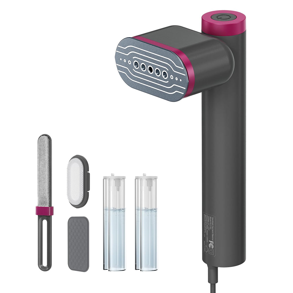 Travel Clothes Steamer, Powerful 1200W Handheld Garment Steamer, 15s Fast Heat-Up & 10-Min Continuous Steam, Mini Portable Iron with 5-in-1 Wrinkle Remover Kit (110V Only)